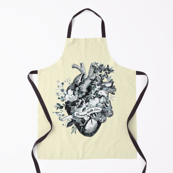 Item preview, Blooming with love, floral Heart Human Anatomy butterflies, Blue momocrome, vintage style for human anatomy designed and sold by Collagedream.