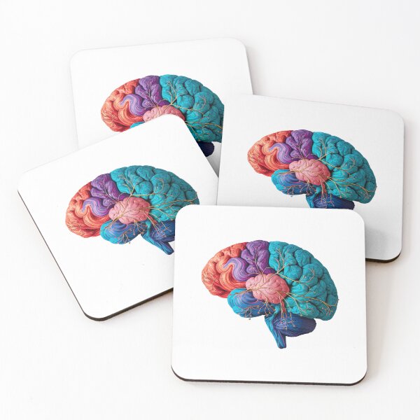 Item preview,  - Digital Brain Artwork Artistic Brain Illustration - Colorful Cognitive Science Art designed and sold by WatermelonPink.