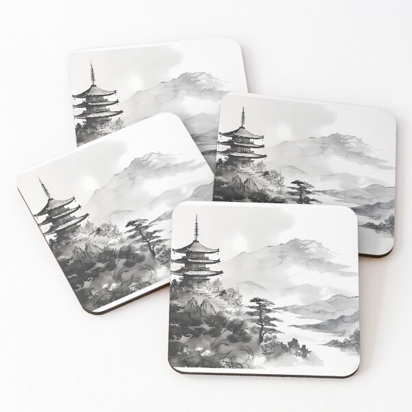 Item preview, Pagoda In The Mountains designed and sold by sakurashorty.