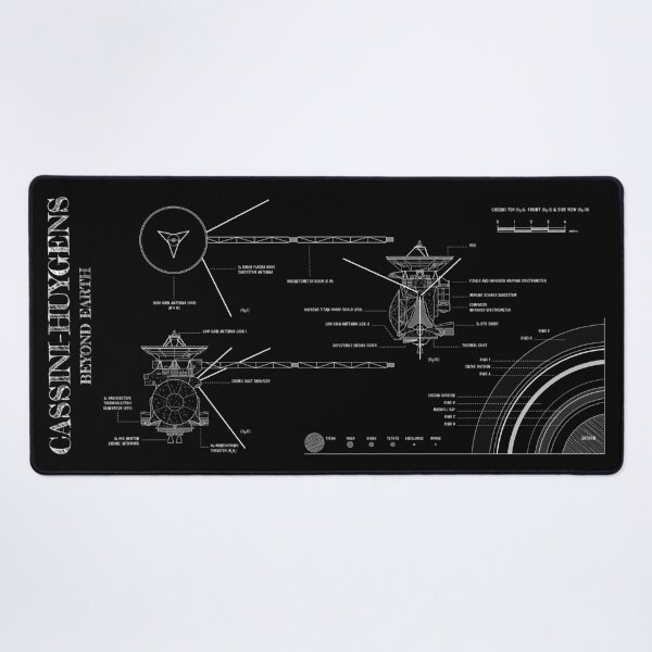 Item preview, Cassini-Huygens. Outer Planet Exploration Probes (White Stencil - No Background) designed and sold by BGALAXY.
