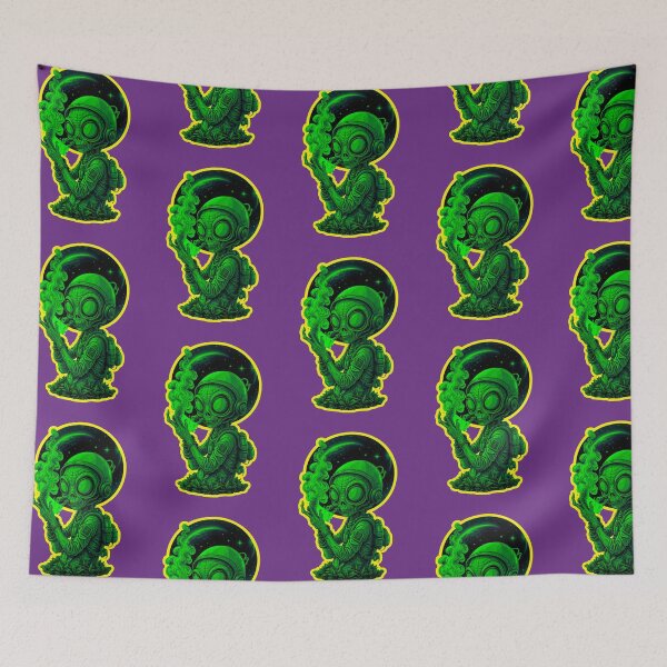 Item preview, Alien smoking weed designed and sold by GreenKingShop.