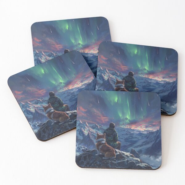 Item preview, Spectacular Northern Lights over Mountains designed and sold by palmyst.