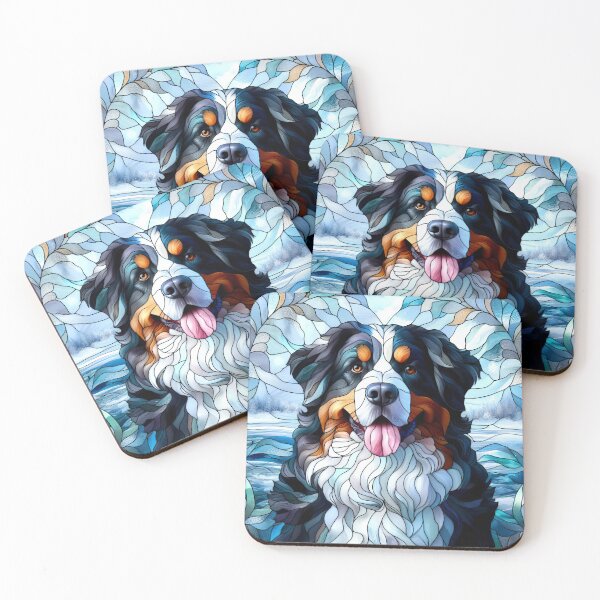 Item preview, Bernese Mountain Dog Frosty Stained Glass designed and sold by LazioJoe.