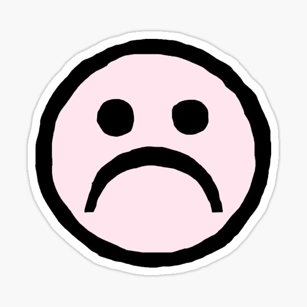 Pink Sad Face Stickers for Sale