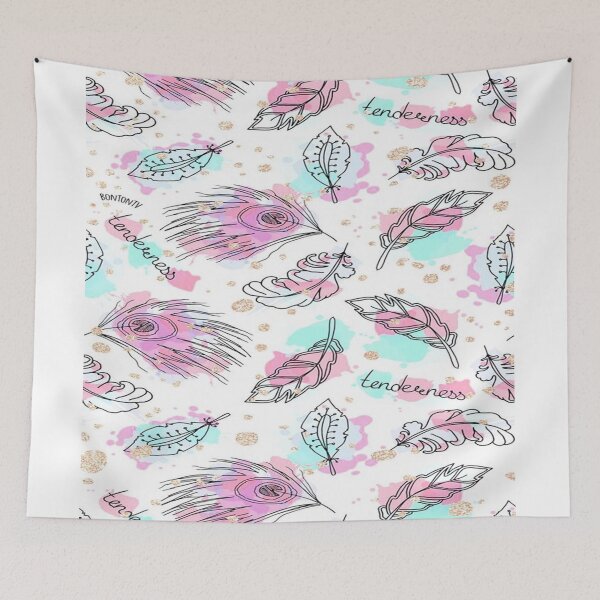 Item preview, Colorful feather pattern designed and sold by saly55887.