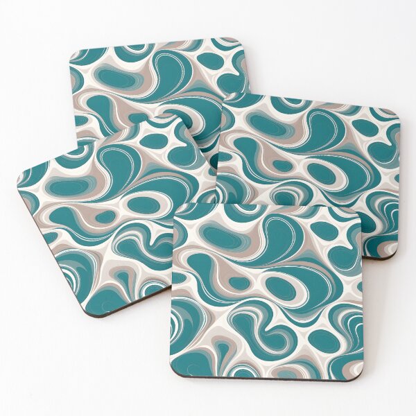 Item preview, Mid Century Modern Liquid Swirl,  Beige, Green  #1 designed and sold by Prints and Lifestyle.