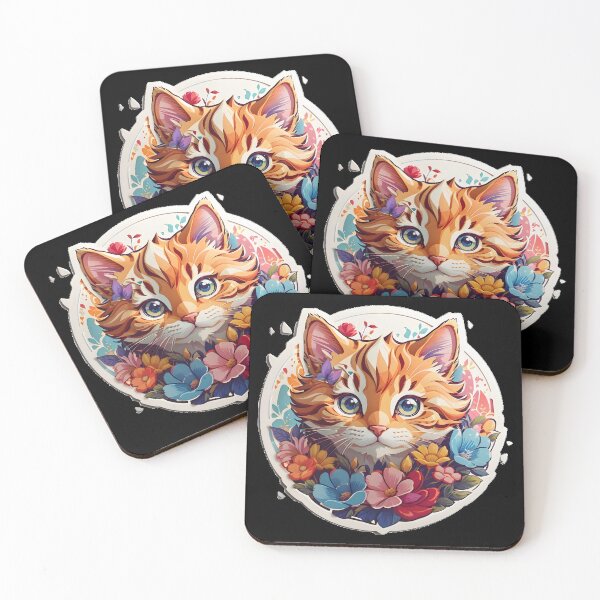 Item preview, floral cat designed and sold by eriktartufo.
