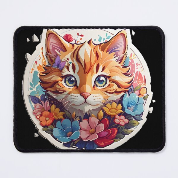 Item preview, floral cat designed and sold by eriktartufo.