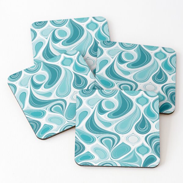 Item preview, Mid Century Modern Liquid Swirl,  Aqua designed and sold by Prints and Lifestyle.