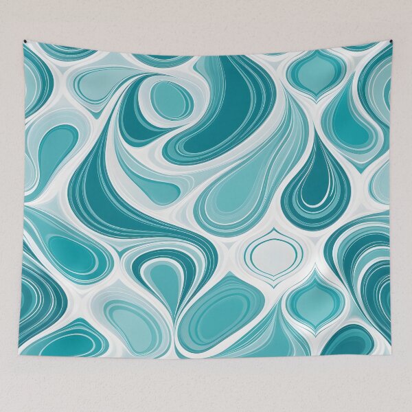 Item preview, Mid Century Modern Liquid Swirl,  Aqua designed and sold by Prints and Lifestyle.
