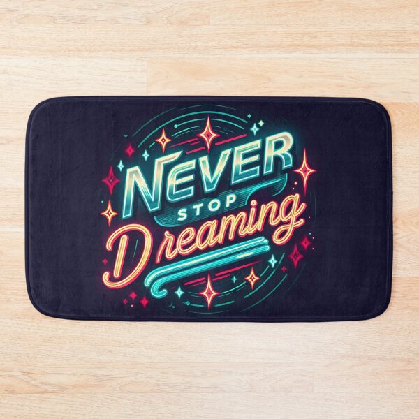 Item preview, Never Stop Dreaming, typography, retro designed and sold by maxmaj.