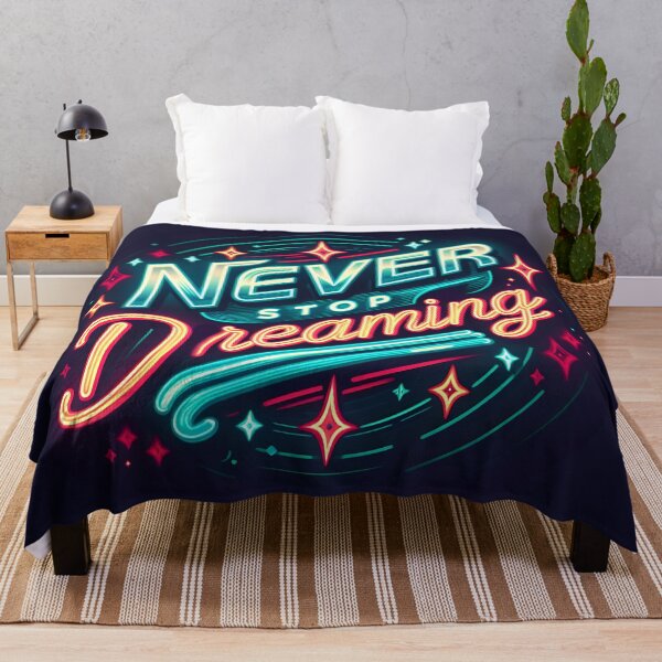 Item preview, Never Stop Dreaming, typography, retro designed and sold by maxmaj.