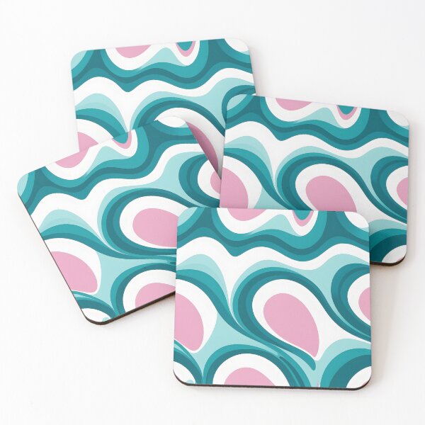 Item preview,  Mid Century Modern Liquid Swirl,  Cyan, Pink designed and sold by Prints and Lifestyle.