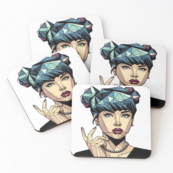Item preview, Girl with blue hair in polygon style designed and sold by rebujito.