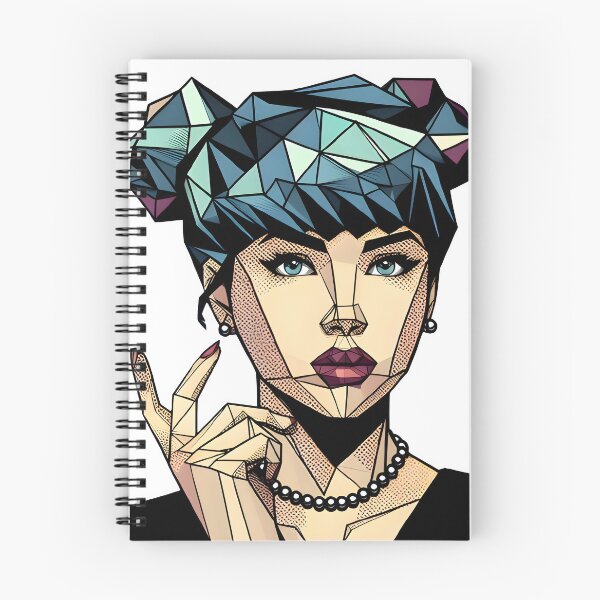 Item preview, Girl with blue hair in polygon style designed and sold by rebujito.
