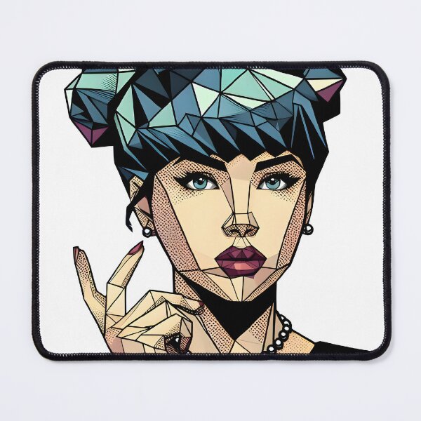 Item preview, Girl with blue hair in polygon style designed and sold by rebujito.