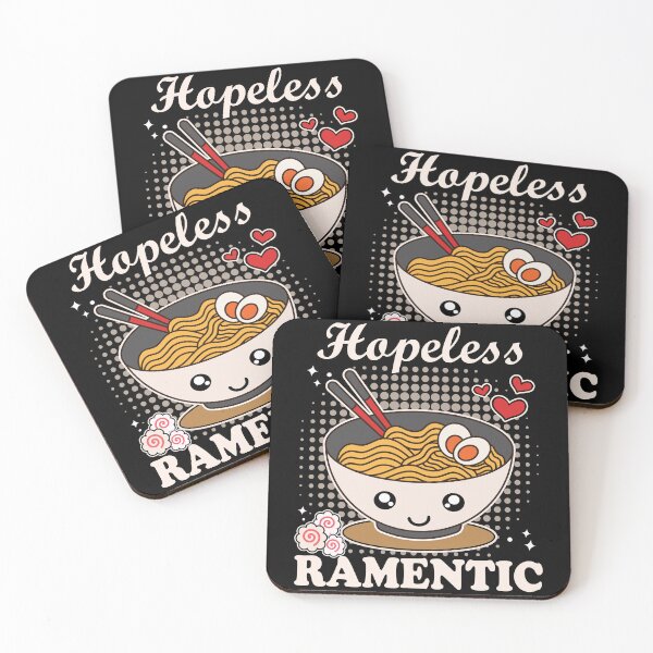 Item preview, Hopeless Ramentic | Cute and Funny Romantic Ramen Noodles - Black designed and sold by PearlMoonGrapes.