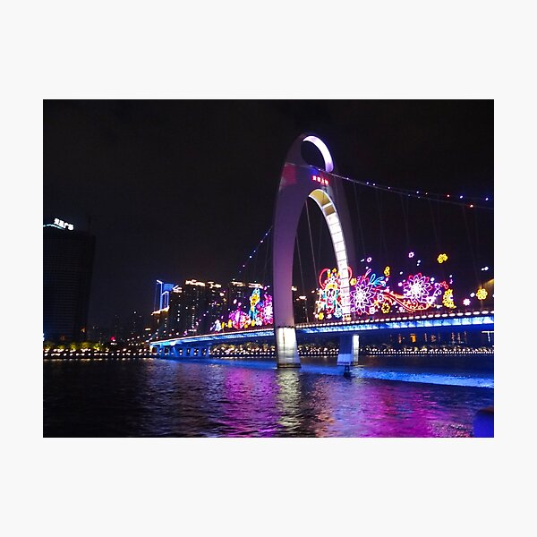 Item preview, Bridge Over The River At Night - Guangzhou, China designed and sold by exploramum.