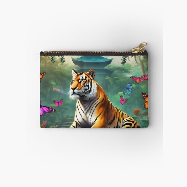Item preview, Tiger and butterfly, plants, flowers, nature, pagoda, China designed and sold by Sugar Wisdom .