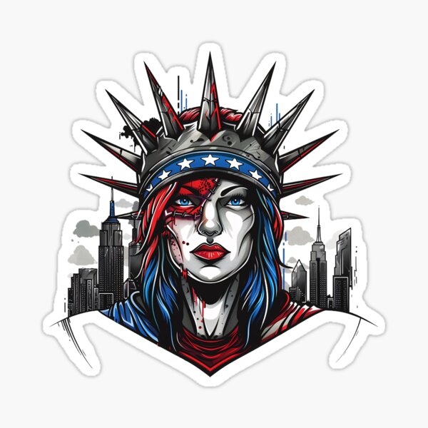 Item preview, American Flag Independence Day Themed Lady Liberty Statue v10 | Phone case, Blanket, Classic T-shirt designed and sold by BuzzworthyShop.