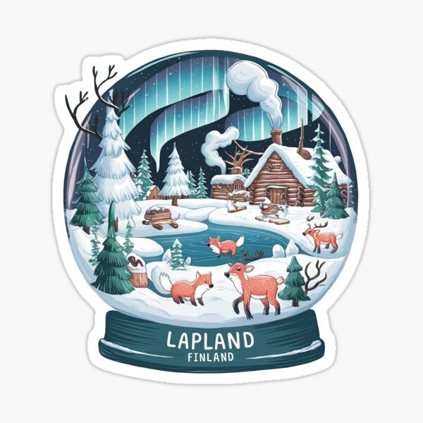 Item preview, Lapland, Finland snow globe sticker designed and sold by BABA1655.