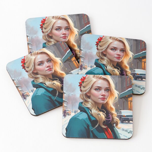 Item preview, Snowbound Beauty: Elegant Blonde Woman in Winter Wonderland designed and sold by GrizzlyCollective.