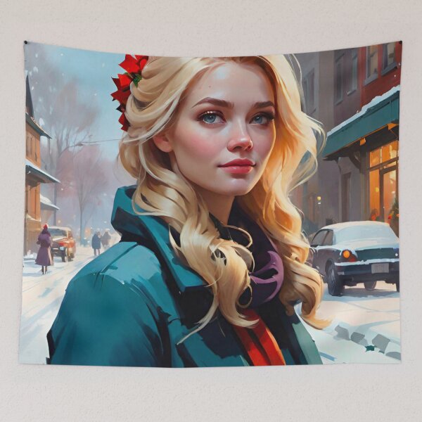 Item preview, Snowbound Beauty: Elegant Blonde Woman in Winter Wonderland designed and sold by GrizzlyCollective.