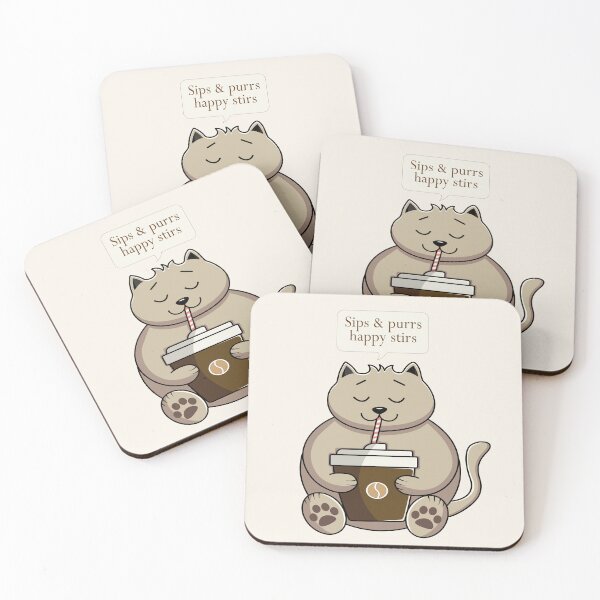 Item preview, sips & purrs happy stirs designed and sold by Cheerist .