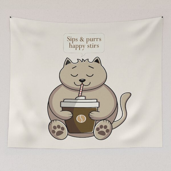 Item preview, sips & purrs happy stirs designed and sold by Everyday_wonder .