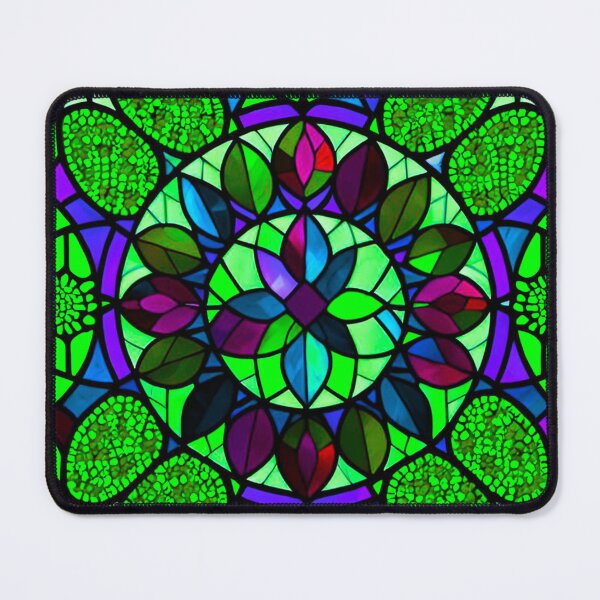 Item preview, Emerald Harmony: Green Stained Glass Pattern Design designed and sold by GrizzlyCollective.