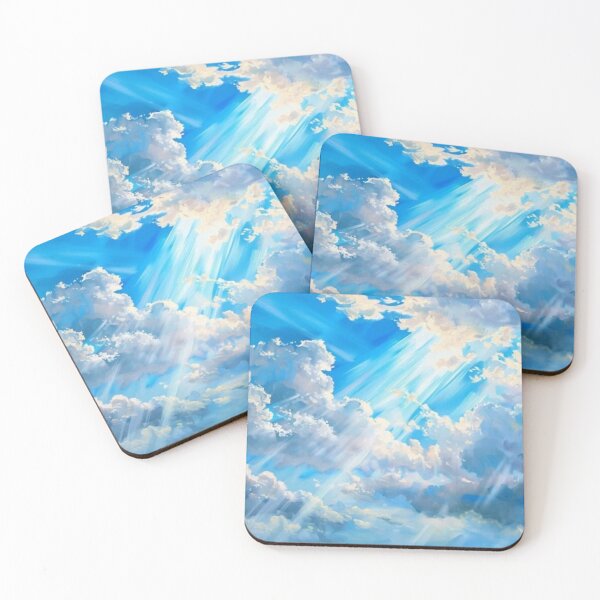 Item preview, Blue sky with white clouds, sunlight shining through the clouds designed and sold by Joukonn0.