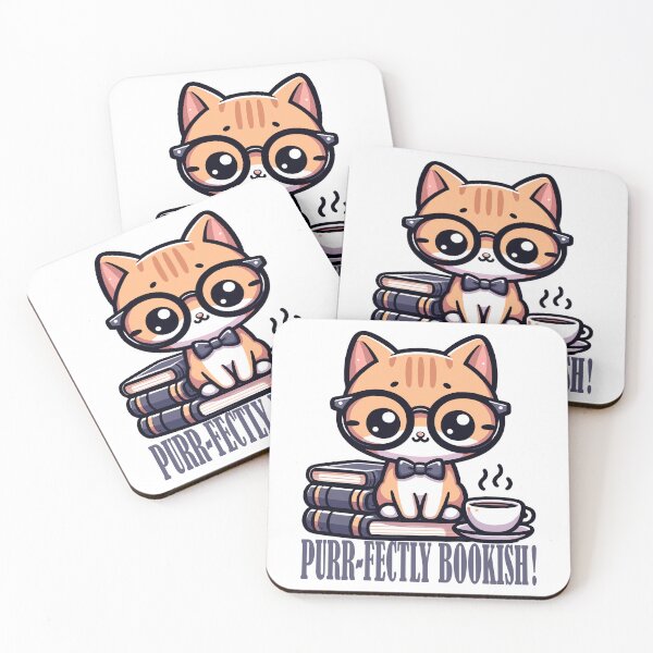 Item preview, Neat Dude Cat, Purrfectly Bookish designed and sold by maknateeshop.