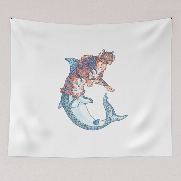 Item preview, Tiger shark mermaid designed and sold by kryuktheartisan.