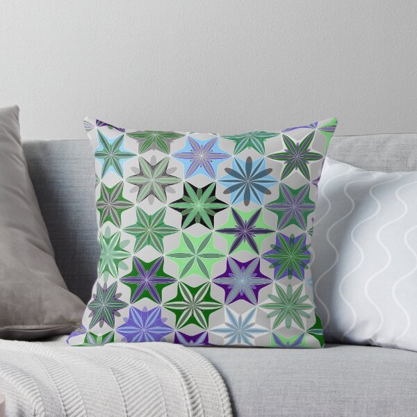 Item preview, Hexagonal flowers - calm blues and greens designed and sold by Colourcoder.