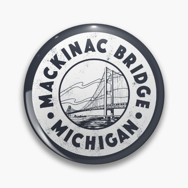 Item preview, Vintage Mackinac Bridge Circle Badge designed and sold by deadmansupplyco.