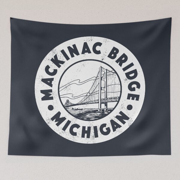 Item preview, Vintage Mackinac Bridge Circle Badge designed and sold by deadmansupplyco.