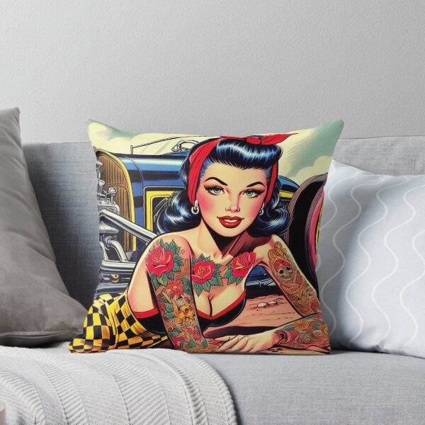 Item preview, Retro Hot Rod Racing Girl designed and sold by PulpVintage.