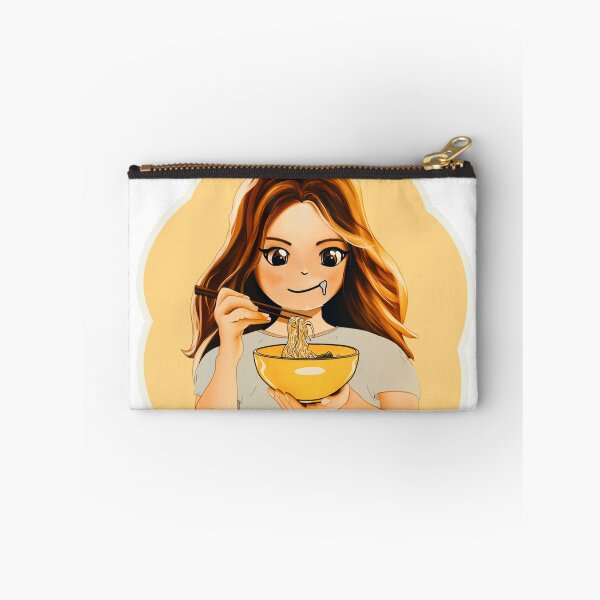 Item preview, Hungry cute girl eating spaghetti designed and sold by Kat-D-Art.