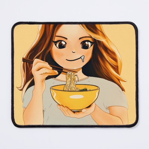 Item preview, Hungry cute girl eating spaghetti designed and sold by Kat-D-Art.