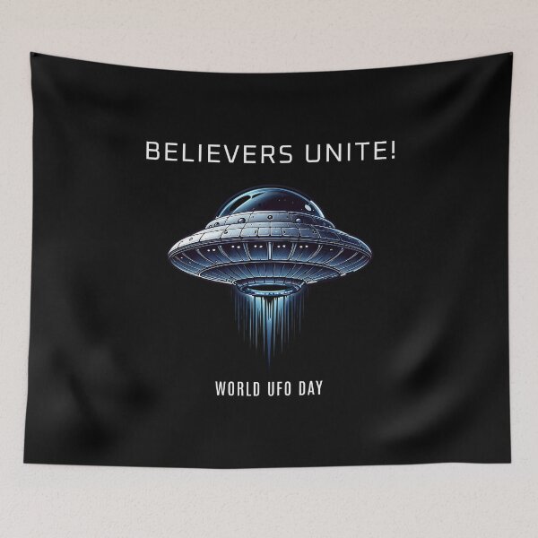 Item preview, Believers unite - World UFO Day designed and sold by Pflugart.
