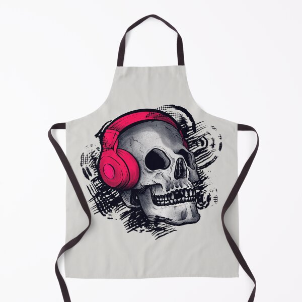 Item preview, A skull wearing red headphones designed and sold by Rômulo Queiroz.