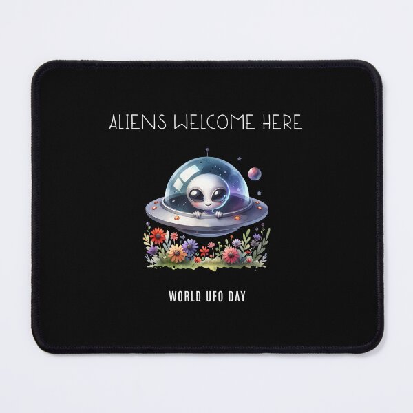 Item preview, Aliens welcome here - World UFO Day designed and sold by Pflugart.