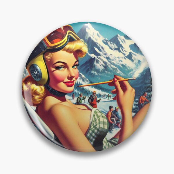Item preview, Vintage Snowboard Pin-up designed and sold by PulpVintage.