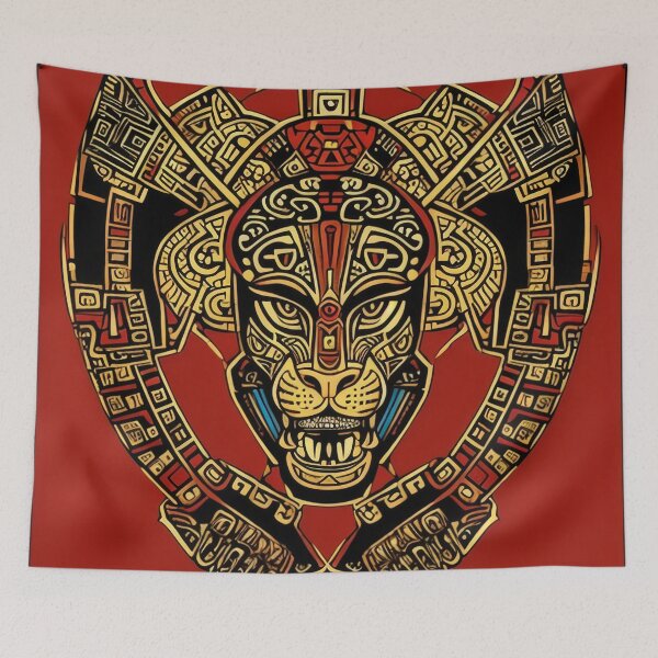 Item preview, Abstract , Aztec , Maya , Mexica , Jaguar , Copper , Gold , Red , Warrior , Painting , Poster , anime posters , anime stickers , iPhone Case , Wall Art designed and sold by fineartstyles4u.