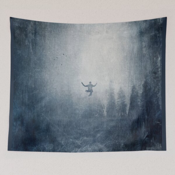 Item preview, Inner Peace - Monochrome Surreal and Moody Landscape  designed and sold by Dyrk Wyst Redbubble Shop.