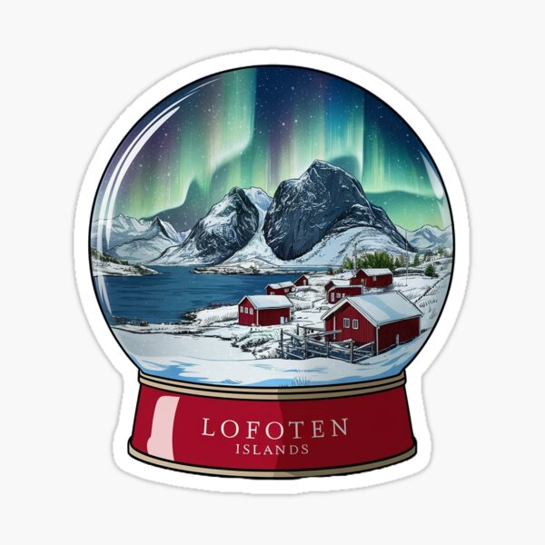 Item preview, Lofoten, Norway snow globe sticker  designed and sold by BABA1655.