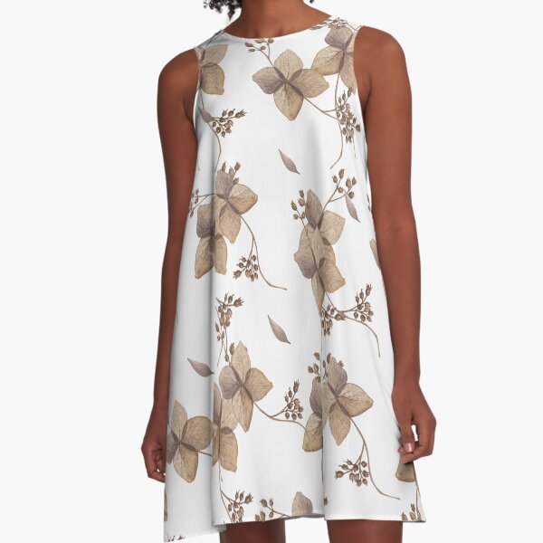 Light hydrangea pattern A-Line Dress