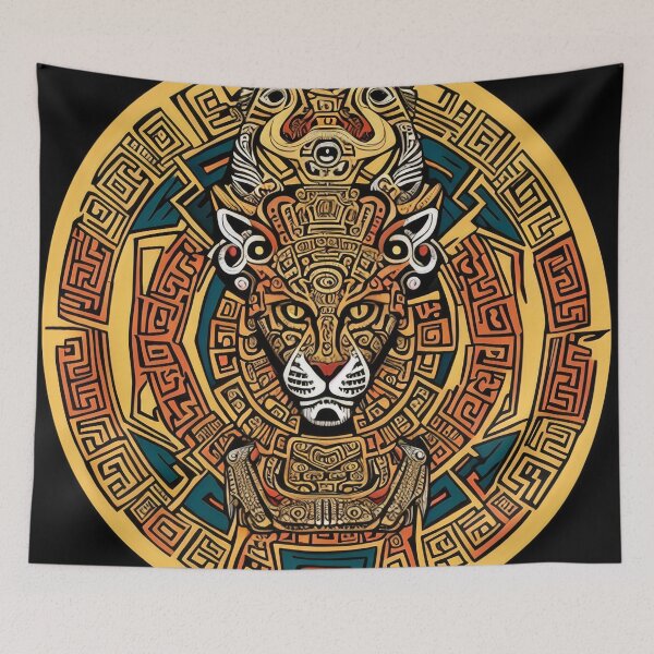 Item preview, Abstract , Aztec , Maya , Mexica , Jaguar , Copper , Yellow , Orange , Warrior , Painting , Poster , anime posters , anime stickers , iPhone Case , Wall Art designed and sold by fineartstyles4u.