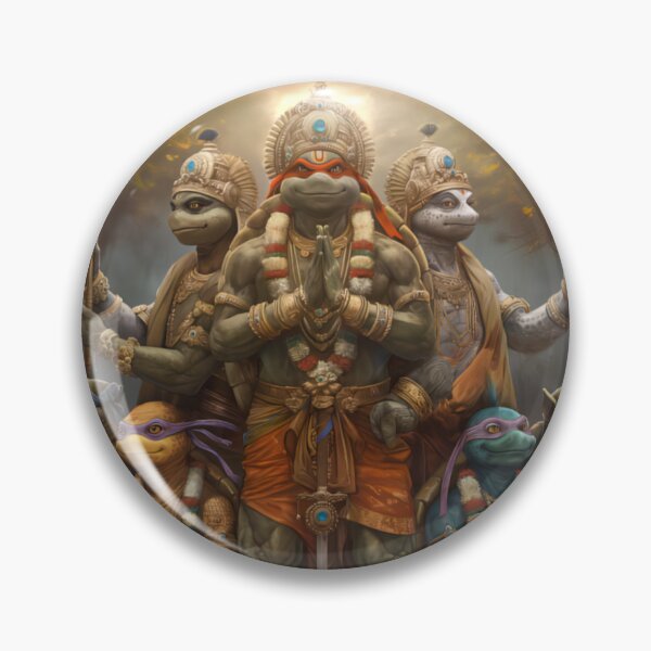 Artikelvorschau, Mutierte Schildkröten als Hindu-Götter, generative Kunst entworfen und verkauft von deepglitchart.