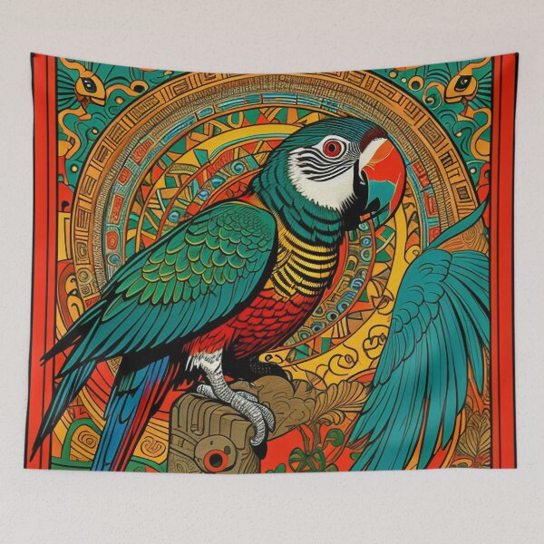 Item preview, Parrot, Abstract , Aztec , Maya , Jaguar , Copper , Yellow , Orange , Warrior , Painting , Poster , anime posters , anime stickers , iPhone Case , Wall Art designed and sold by fineartstyles4u.